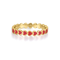 Happy Kids II | Longan Ring | Red Enamel | 14K Gold Plated 925 Silver